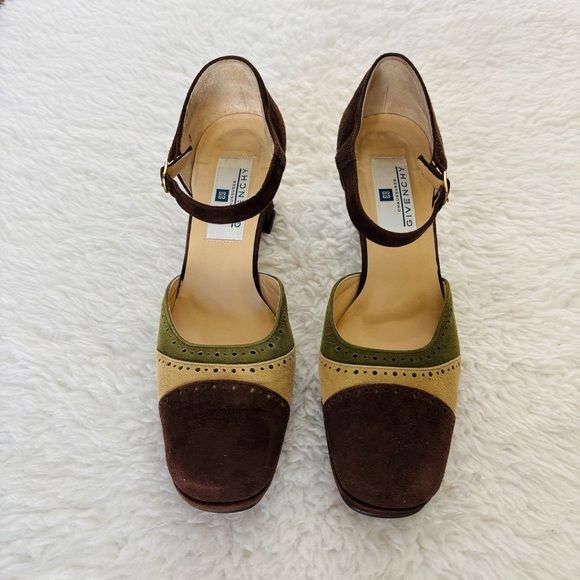 Givenchy Japan Multicolor Suede Leather Platform Heels Shoes Size 37 US 6.5 - Picture 12 of 16